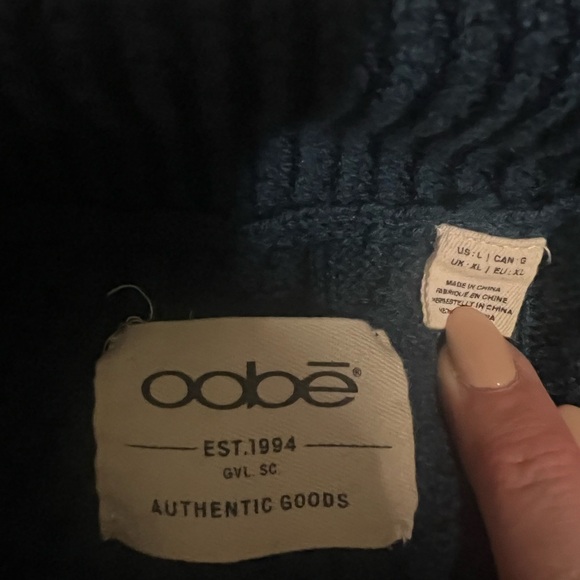 Oobe Women's Green Cotton Open-Front Cardigan Sweater Size Large - Picture 4 of 4